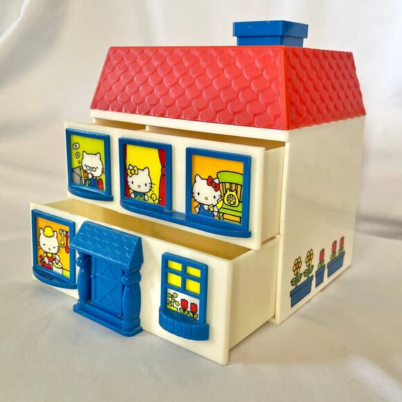 Vintage Sanrio Hello Kitty House Jewelry Box Multiple Drawers with Accessories - Picture 1 of 14